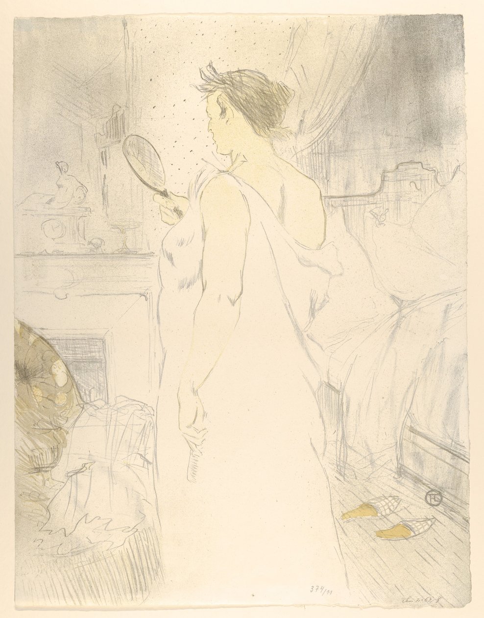Olhando-se ao espelho, de "Elles" de Henri de Toulouse-Lautrec