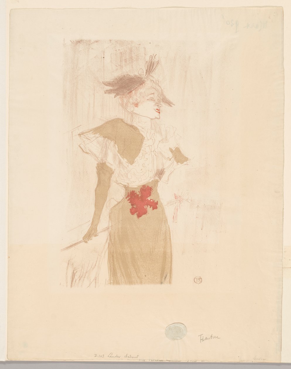 Mademoiselle Marcelle Lender, em pé de Henri de Toulouse-Lautrec