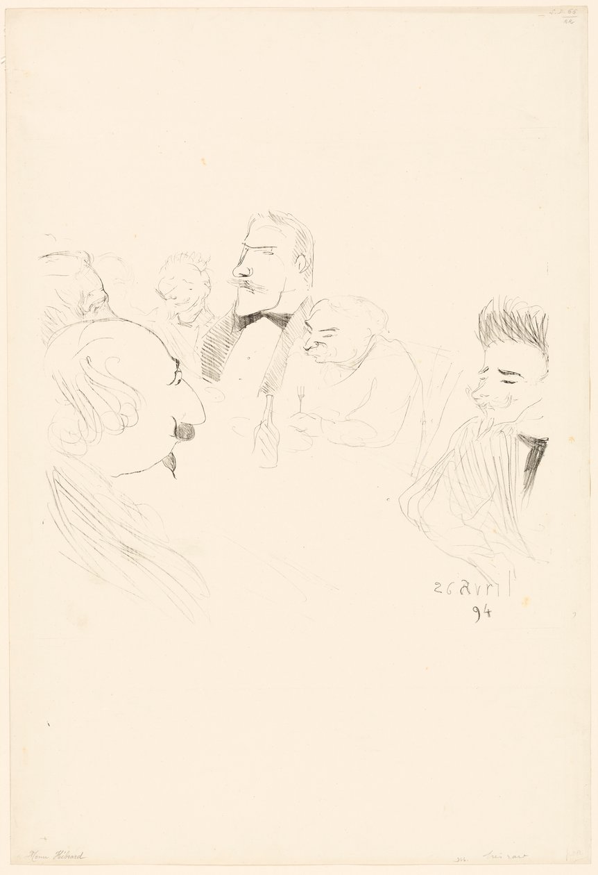 Cardápio para Adrien Hébrard de Henri de Toulouse-Lautrec