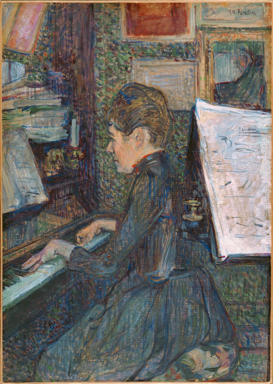 Miss Dihau ao piano ... de Henri de Toulouse-Lautrec