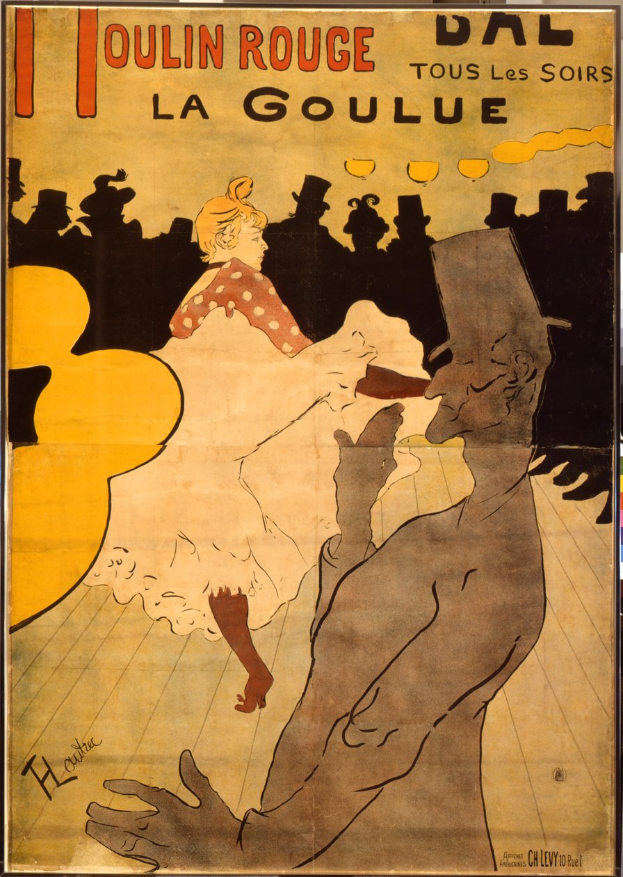 Moulin Rouge-La Goulue (litografia a cores) de Henri de Toulouse Lautrec