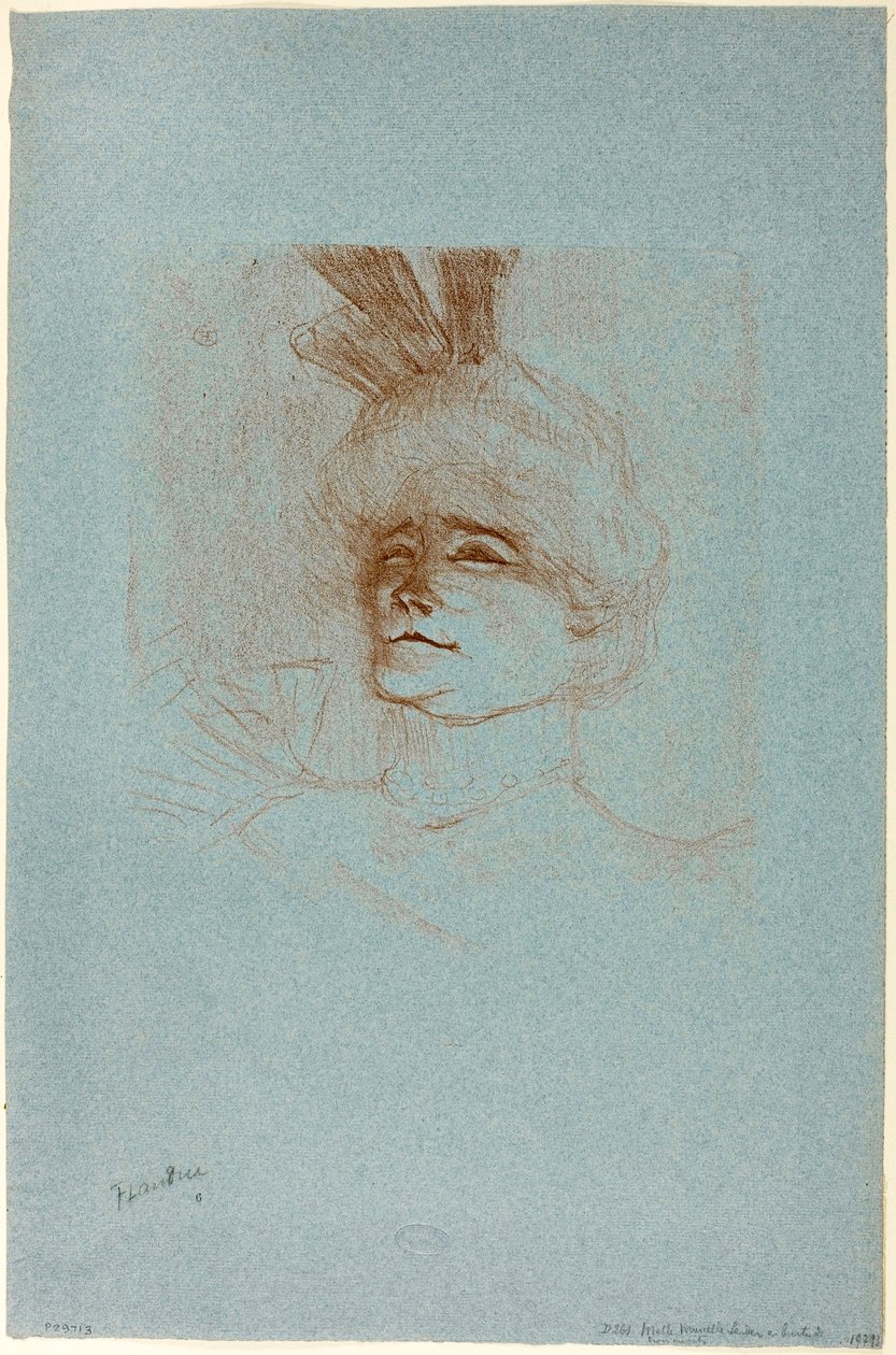 Retrato de Mademoiselle Marcelle Lender, vista de três quartos de Henri de Toulouse-Lautrec