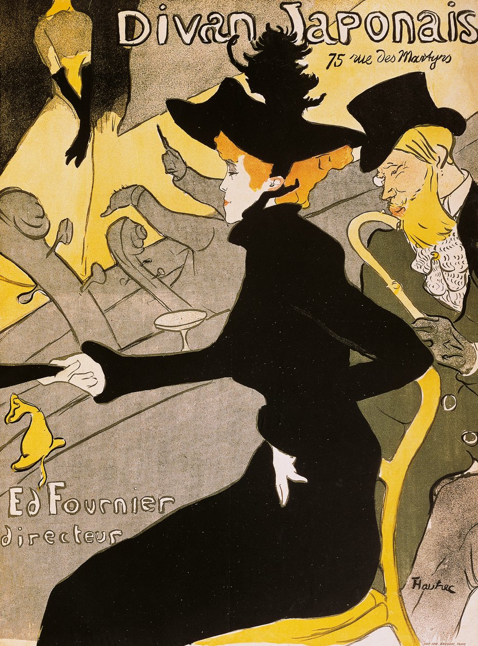 Poster para Divan Japonais, por Henri de Toulouse-Lautrec (1864-1901) de Henri de Toulouse Lautrec