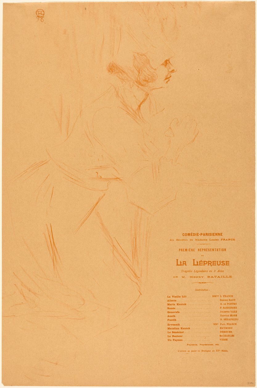 Programm für "La lepreuse" de Henri de Toulouse-Lautrec