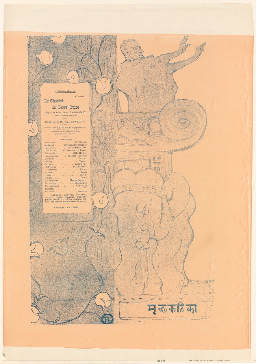 Programa para "O Carrinho de Argila" de Henri de Toulouse-Lautrec