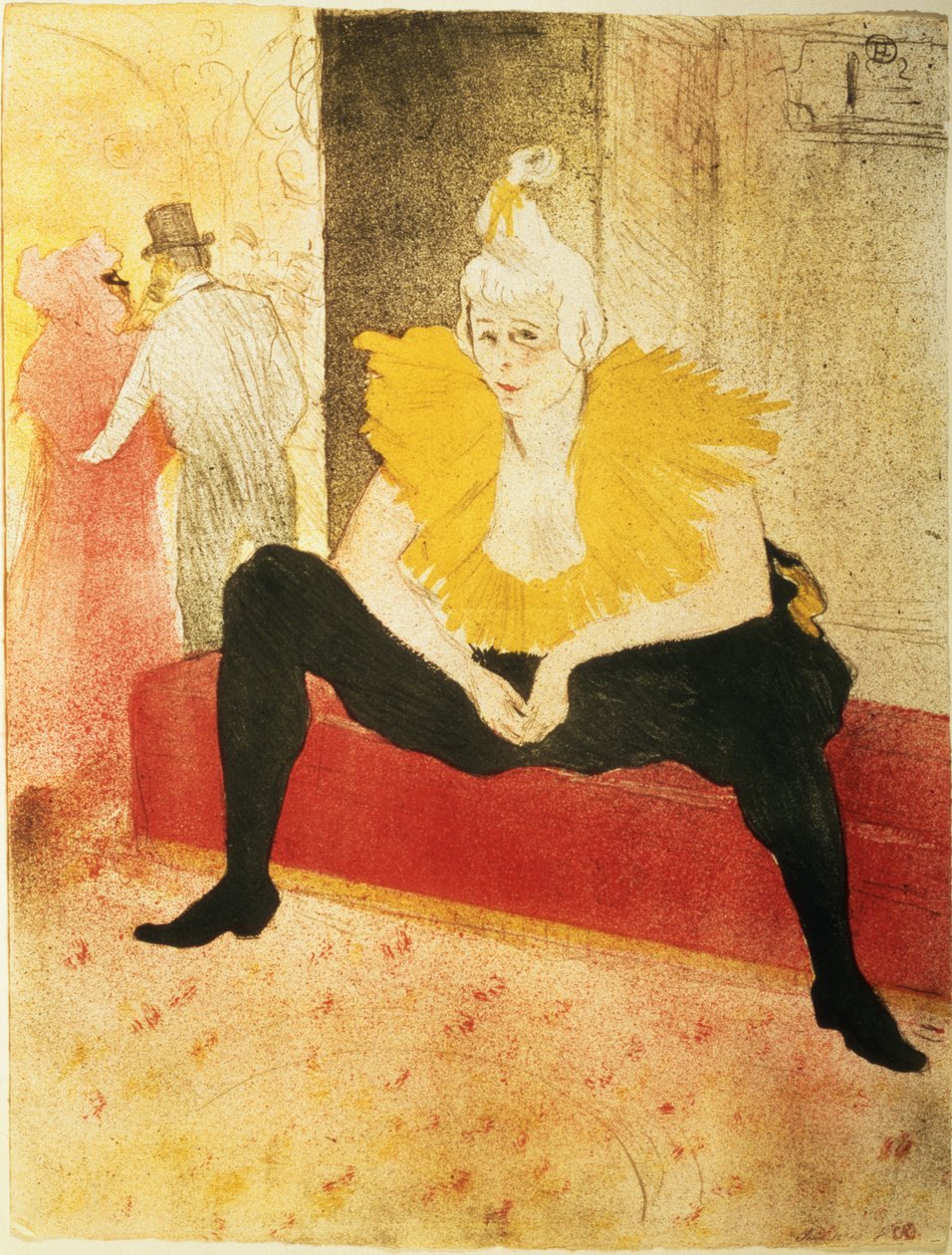 Palhaço Sentado, Mlle. Cha-U-Kao de Henri de Toulouse Lautrec