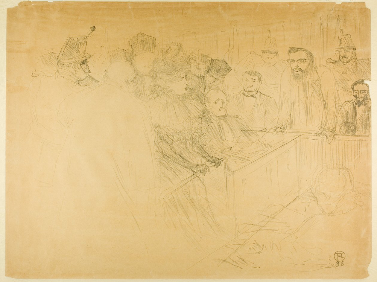 O Julgamento Arton (terceira placa) de Henri de Toulouse-Lautrec