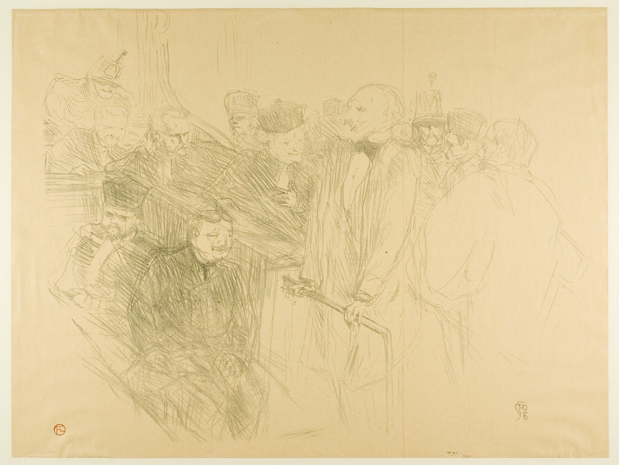 O Julgamento Arton, Ribot dando provas (segunda placa) de Henri de Toulouse-Lautrec