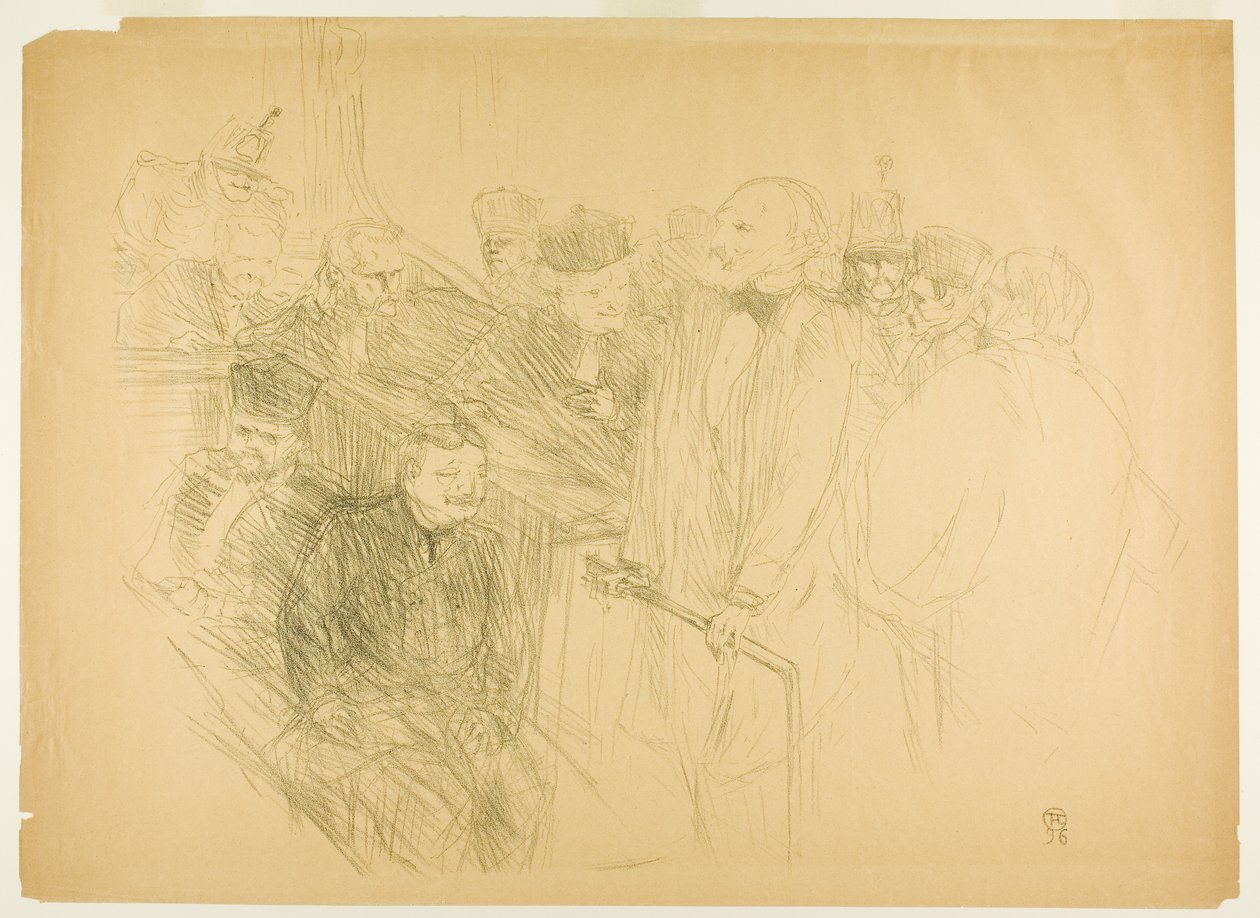 O Julgamento Arton, Ribot dando provas (segunda placa) de Henri de Toulouse-Lautrec