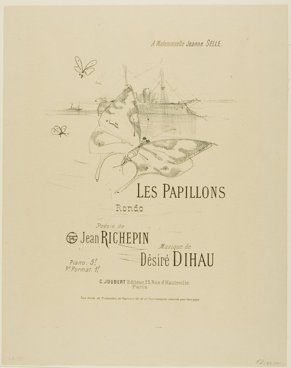 As Borboletas, de Melodias de Désiré Dihau de Henri de Toulouse-Lautrec