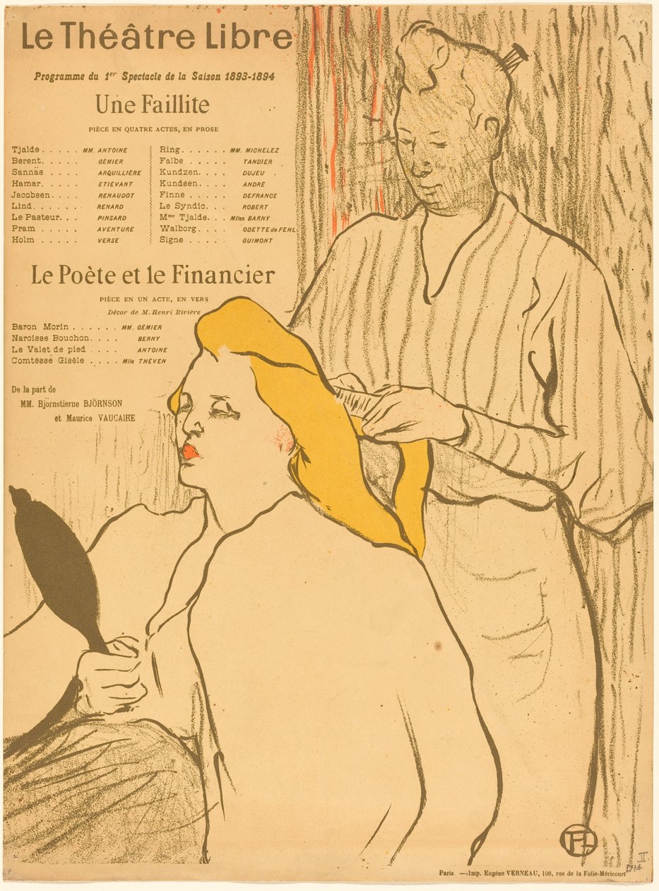 The Hairdresser - Programa do Théâtre-Libre (O Cabeleireiro - Programa do Théâtre-Libre) de Henri de Toulouse-Lautrec