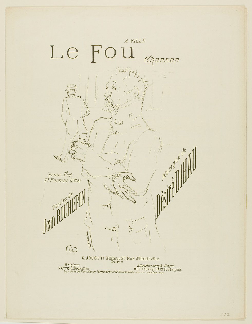 O Louco, de Melodias de Désiré Dihau de Henri de Toulouse-Lautrec