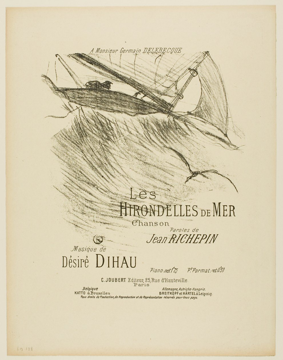 As andorinhas do mar, de Melodies de Désiré Dihau de Henri de Toulouse-Lautrec