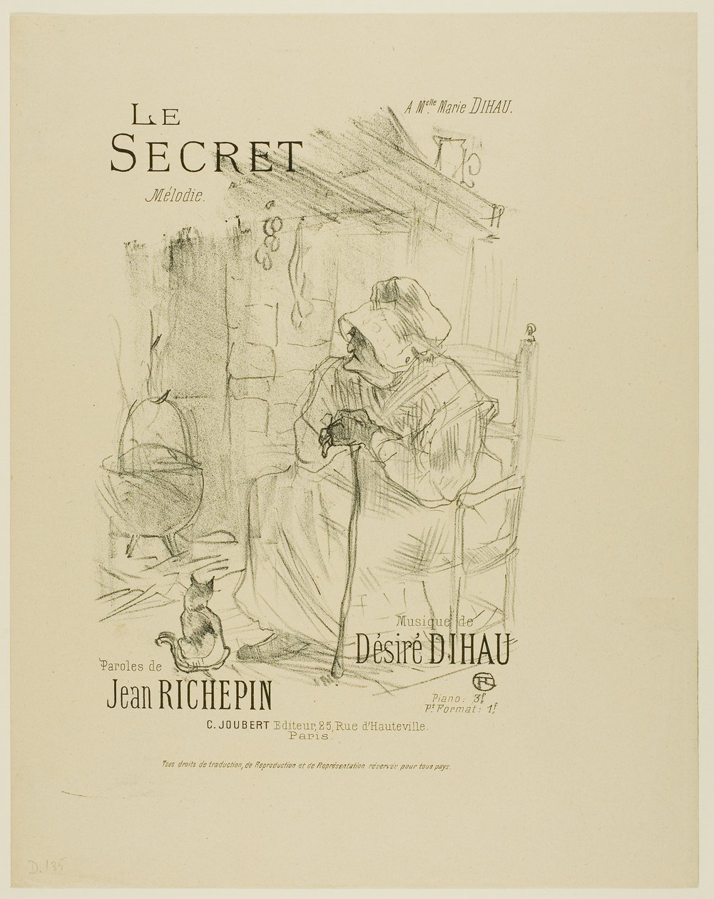 O Segredo, de Melodias de Désiré Dihau de Henri de Toulouse-Lautrec