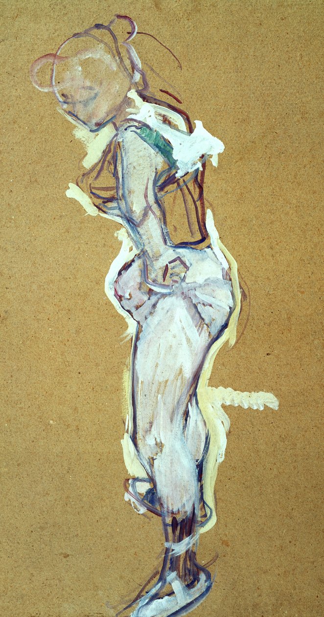 Trapezista ajustando sua camisa de Henri de Toulouse Lautrec