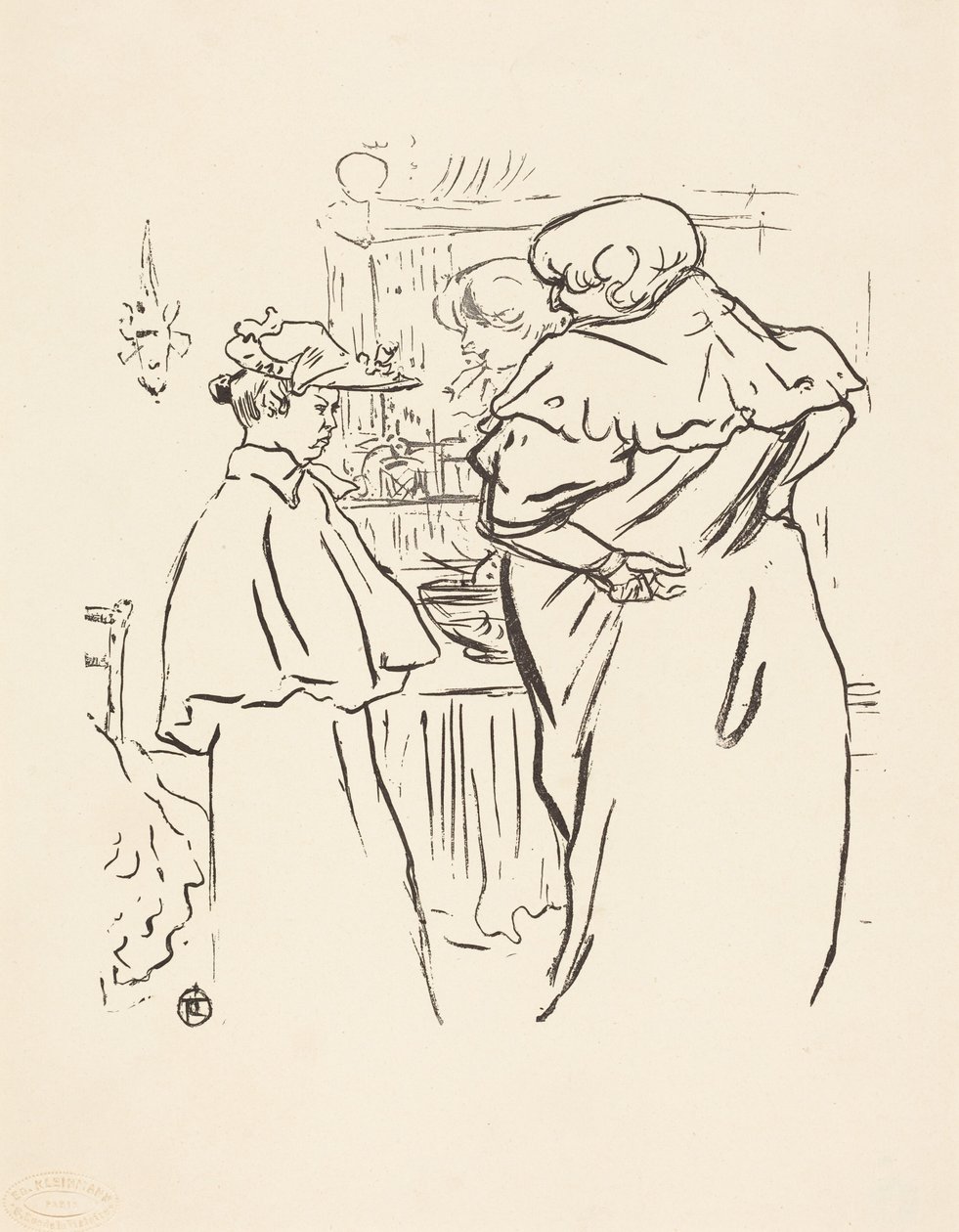 Duas mulheres diante de um espelho de Henri de Toulouse-Lautrec