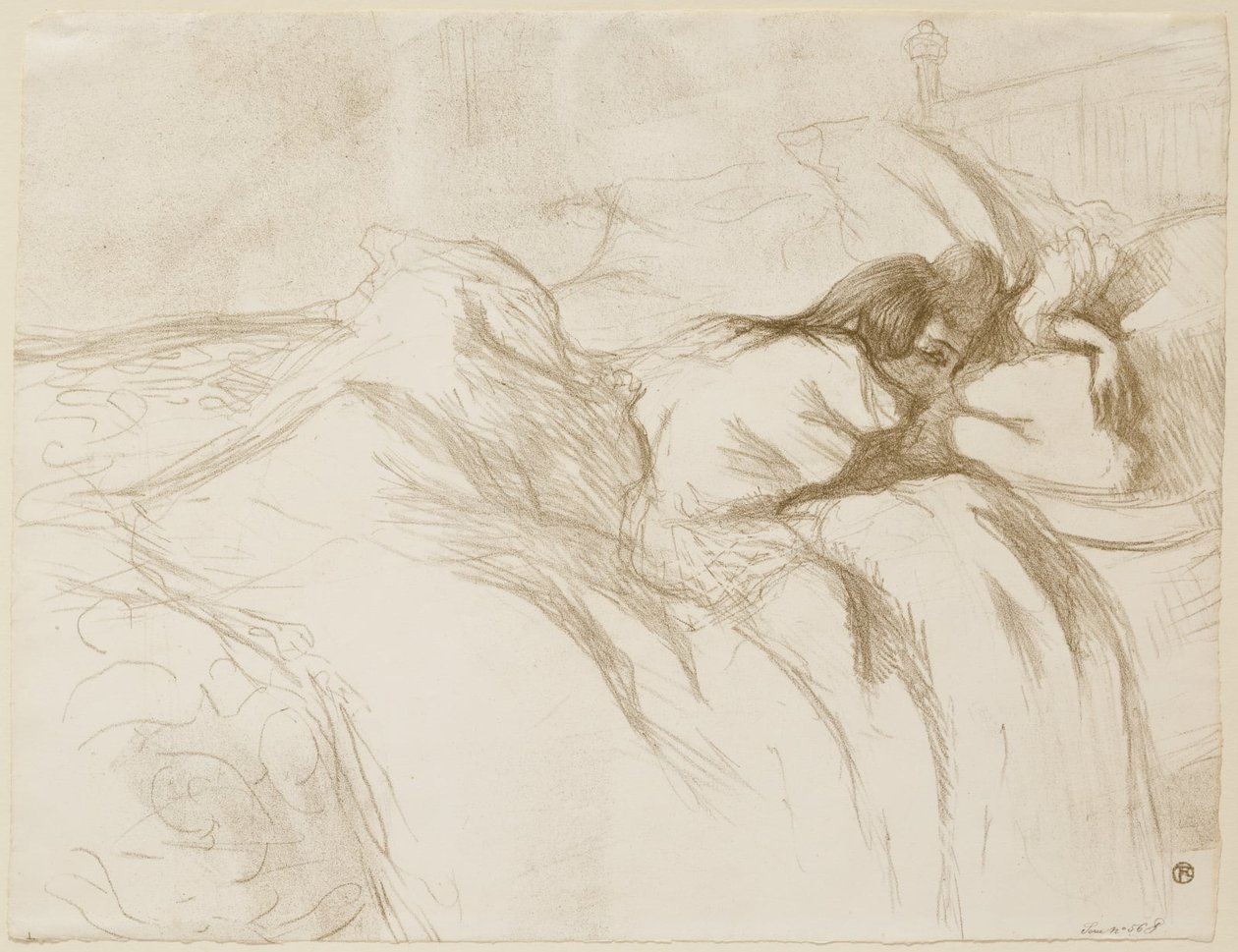 Mulher reclinada - a acordar de Henri de Toulouse-Lautrec