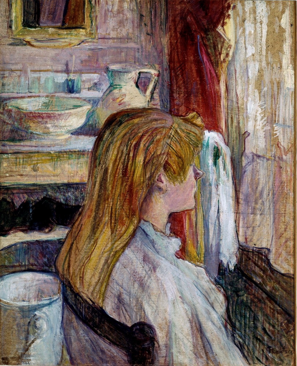 Mulher na janela. (óleo sobre papel) de Henri de Toulouse Lautrec