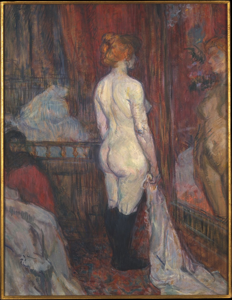 Mulher diante de um espelho de Henri de Toulouse-Lautrec