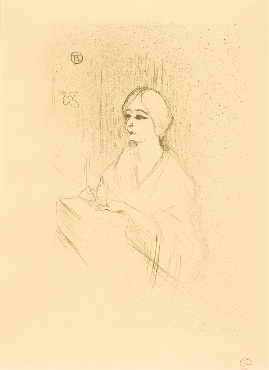 Yahne in His Box (Yahne no seu camarim) de Henri de Toulouse-Lautrec