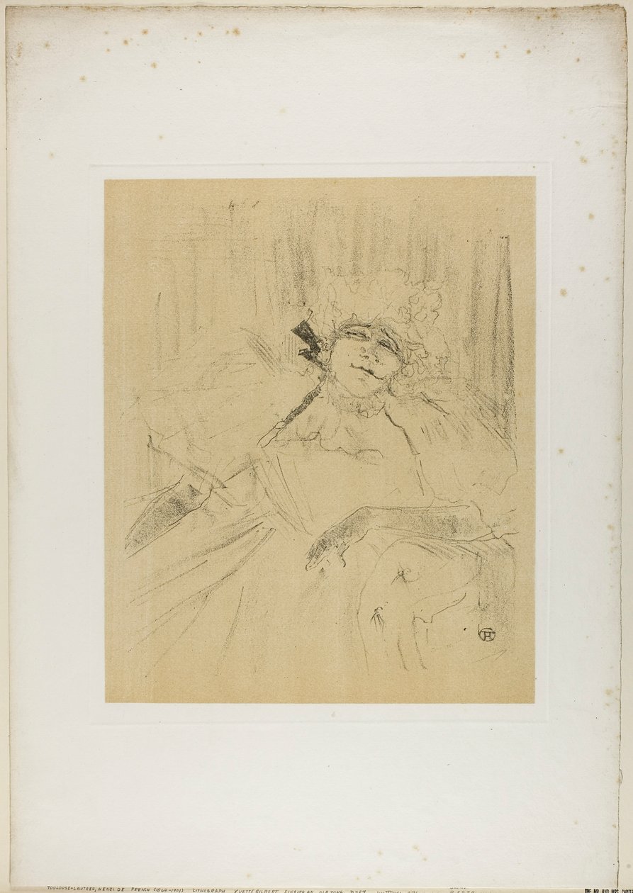 Yvette Guilbert—Canção Antiga, de Yvette Guilbert de Henri de Toulouse-Lautrec
