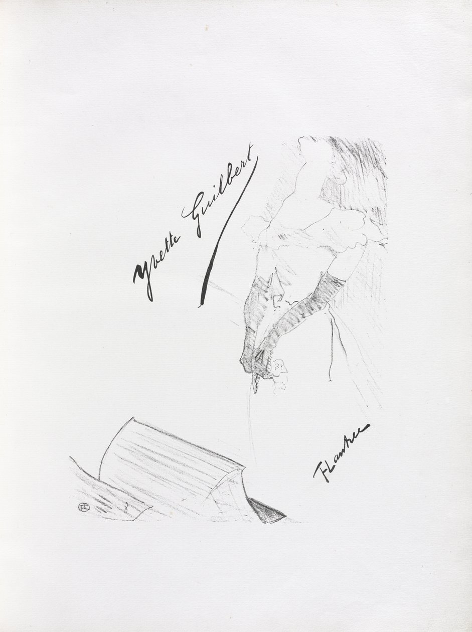 Série Yvette Guilbert-Inglês: Frontispício de Henri de Toulouse-Lautrec