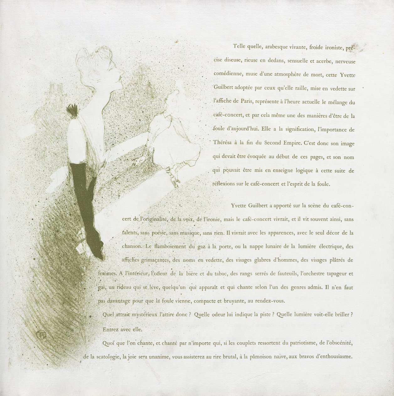 Série Yvette Guilbert-French: No. 2 de Henri de Toulouse-Lautrec
