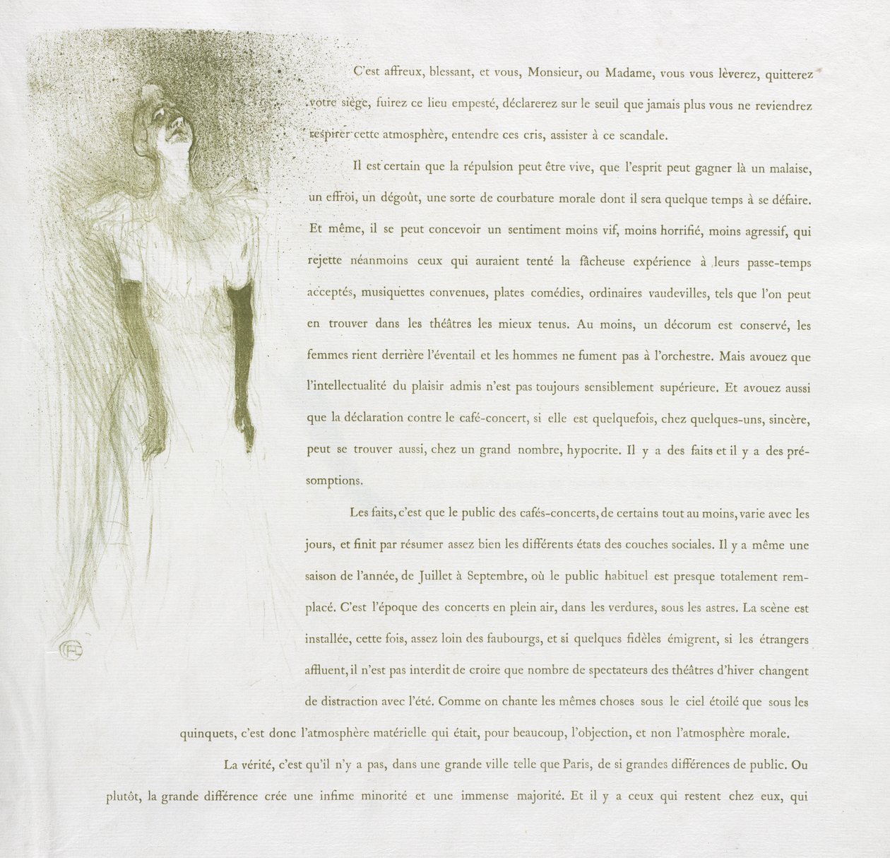 Série Yvette Guilbert-French: No. 3 de Henri de Toulouse-Lautrec