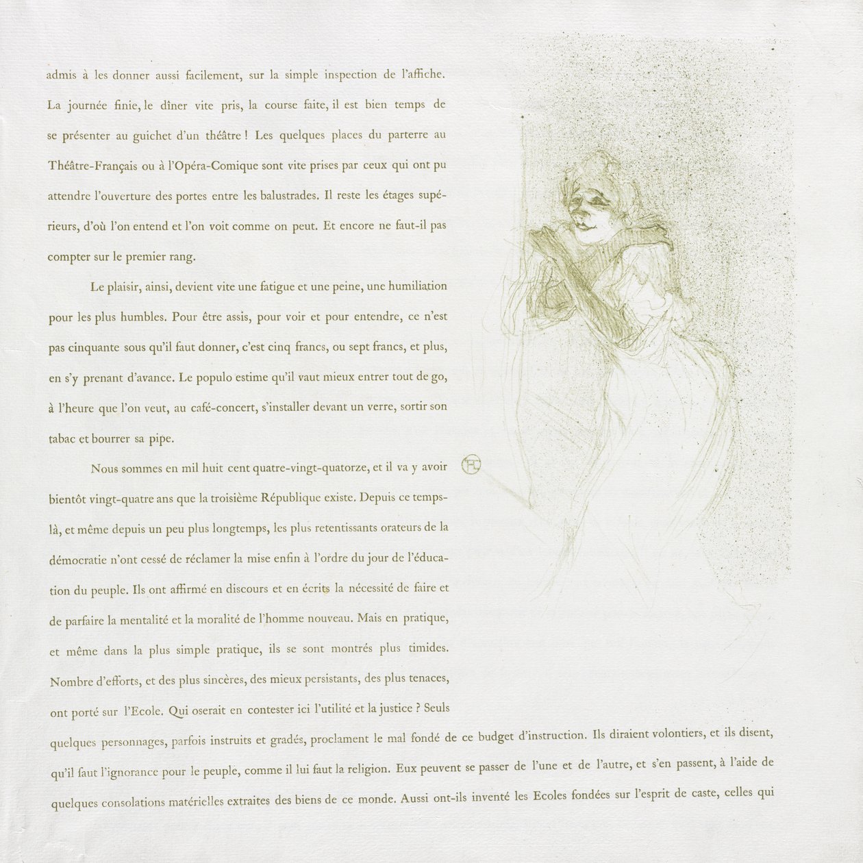 Série Yvette Guilbert-French: No. 5 de Henri de Toulouse-Lautrec