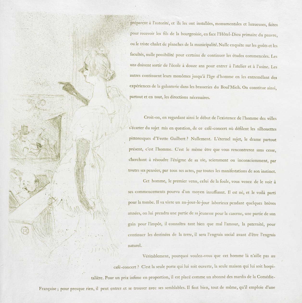 Série Yvette Guilbert-French: No. 6 de Henri de Toulouse-Lautrec