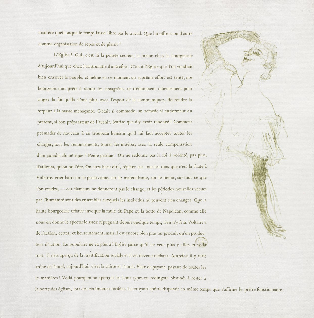 Série Yvette Guilbert-French: No. 7 de Henri de Toulouse-Lautrec