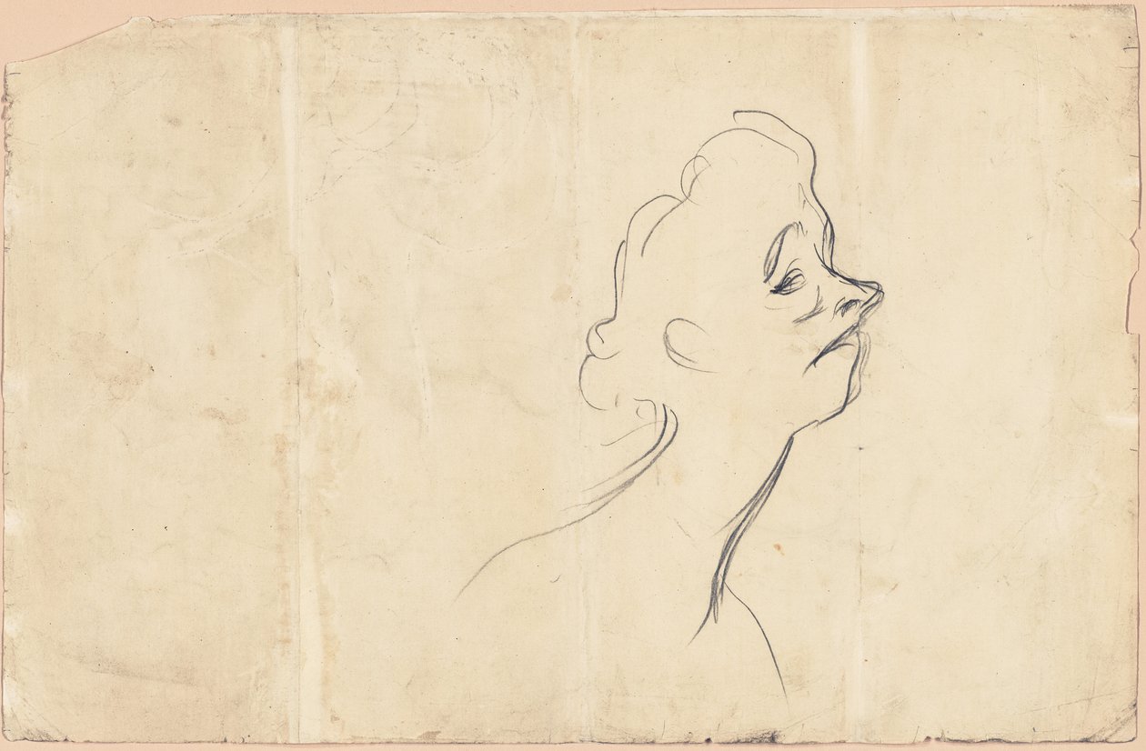 Yvette Guilbert (reto) Estudo de três quartos de Yvette Guilbert (verso) de Henri de Toulouse-Lautrec