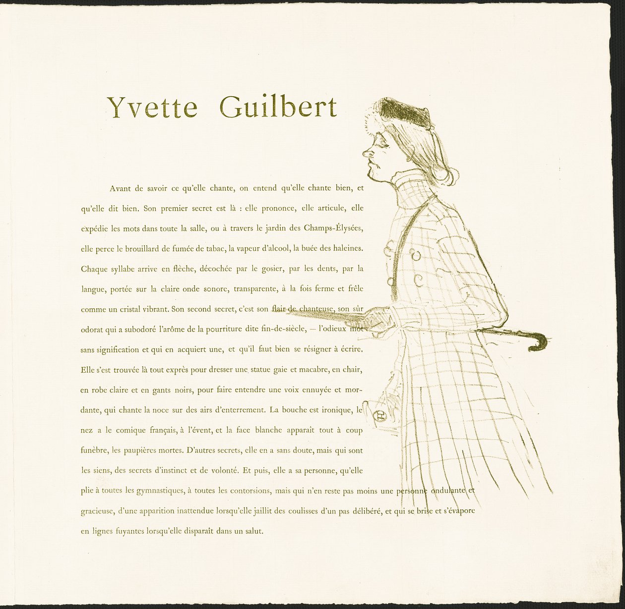 Yvette Guilbert de Henri de Toulouse-Lautrec
