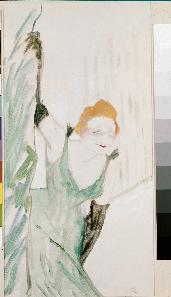 Yvette Guilbert cumprimentando o público de Henri de Toulouse Lautrec