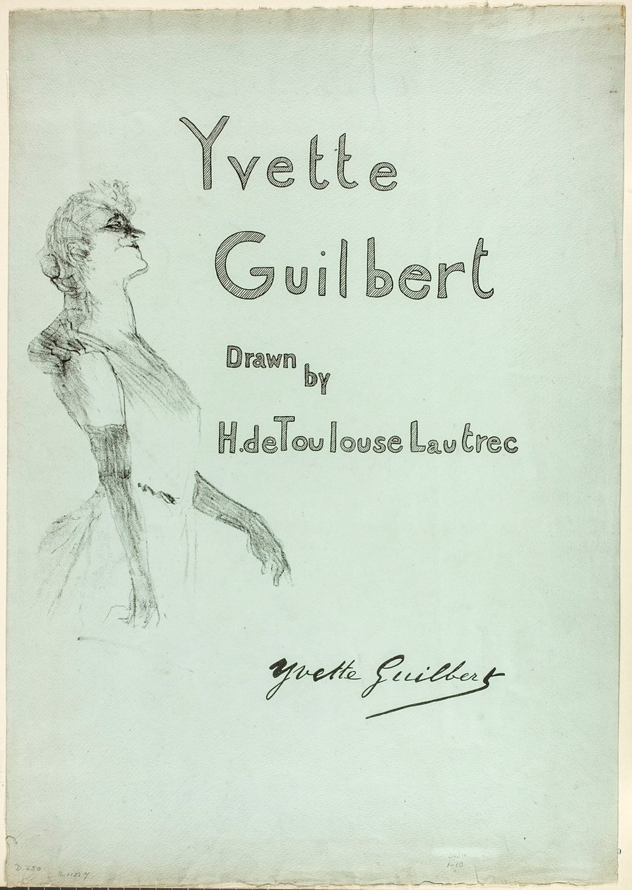 Yvette Guilbert no palco, de Yvette Guilbert de Henri de Toulouse-Lautrec