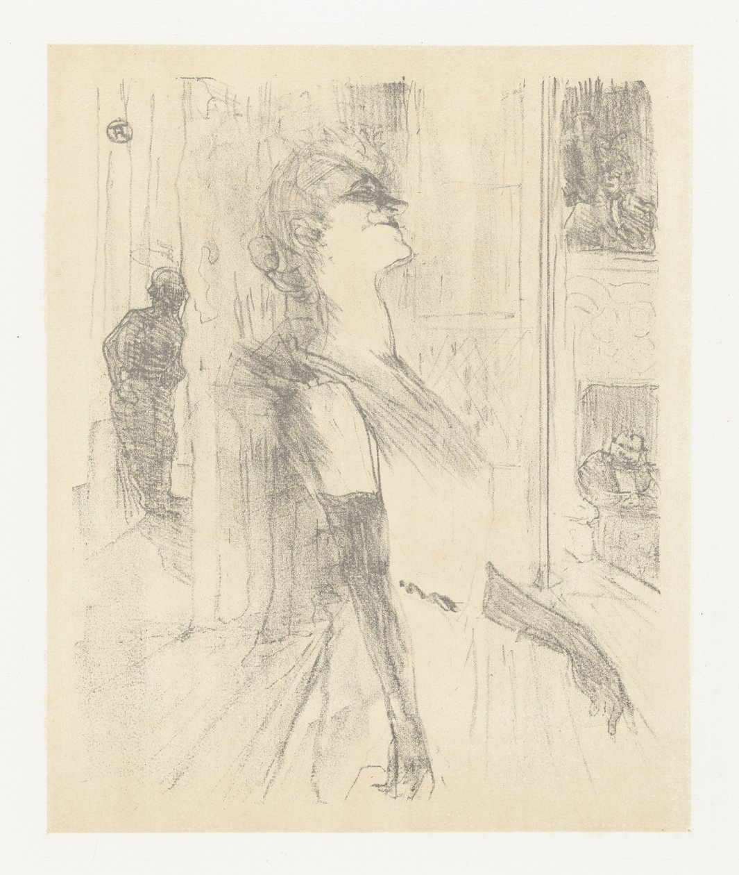 Portret van actrice Yvette Guilbert tijdens optreden
Yvette Guilbert no palco
Yvette Guilbert : título da série de Henri de Toulouse Lautrec (signed by artist)