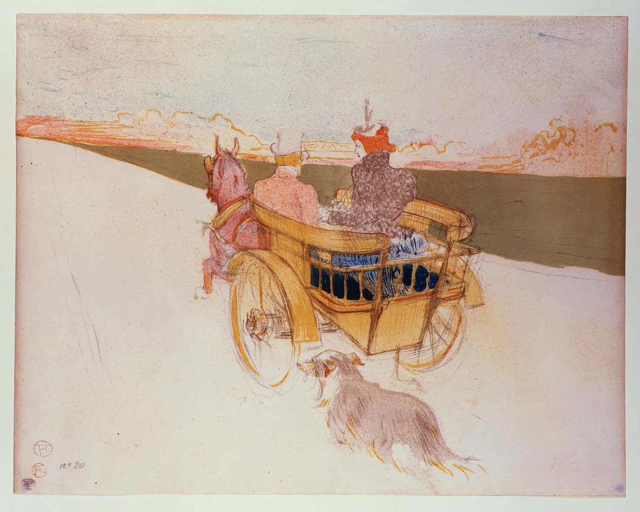 Uma festa no campo ou o carrinho inglês de Henri de Toulouse Lautrec