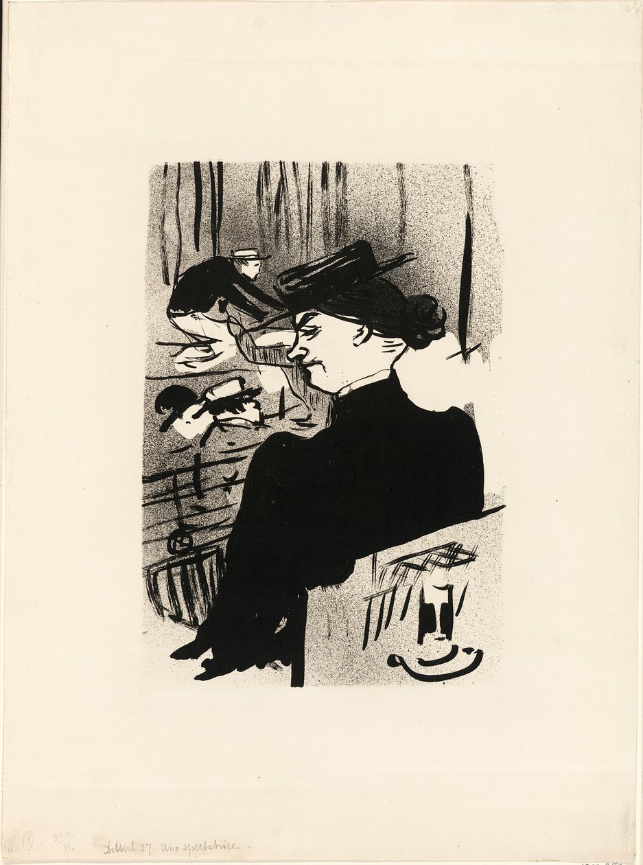 Um espetador, de Le Café-Concert de Henri de Toulouse Lautrec