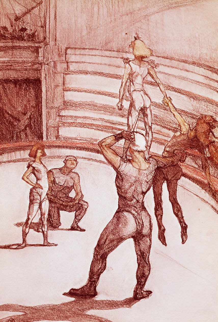 Acrobatas (pastel) de Henri de Toulouse Lautrec
