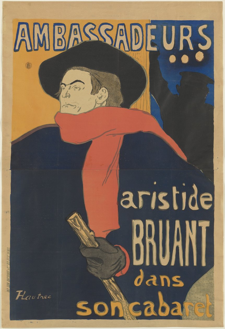 Embaixadores: Aristide Bruant, 1892 de Henri de Toulouse Lautrec