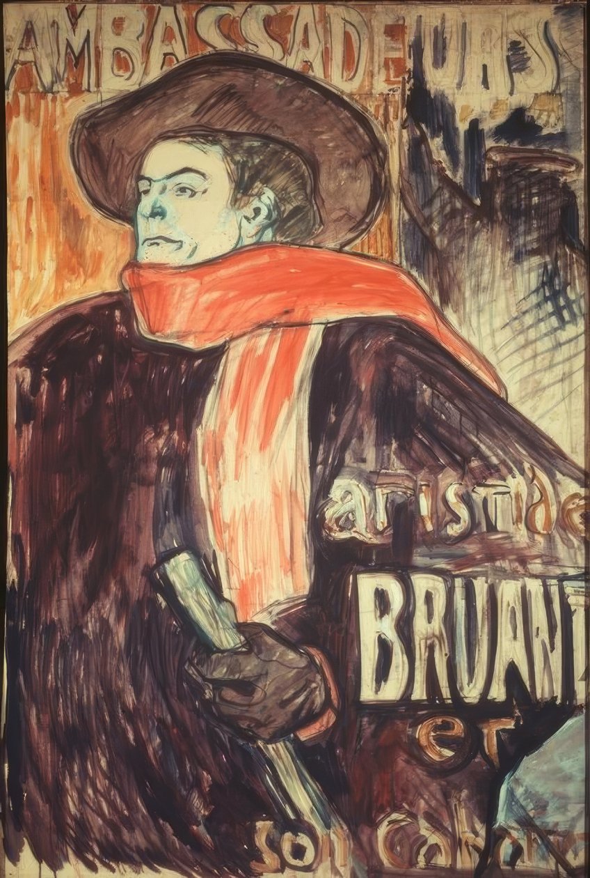 Aristide Bruant aos embaixadores de Henri de Toulouse Lautrec