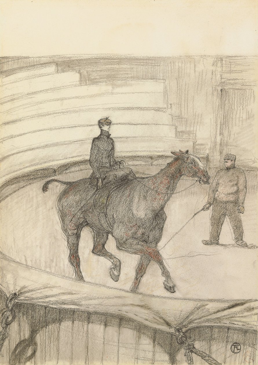 No circo: ensaio; No circo: trabalho de repetição, 1899 de Henri de Toulouse Lautrec