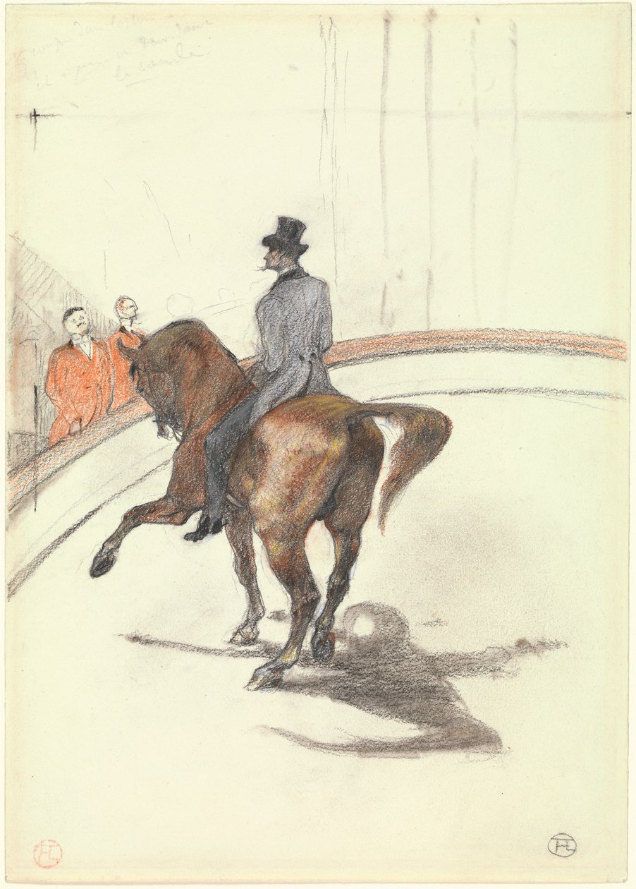 No Circus: The Spanish Walk, 1899 (grafite, pastel colorido e carvão em papel pesado) de Henri de Toulouse Lautrec