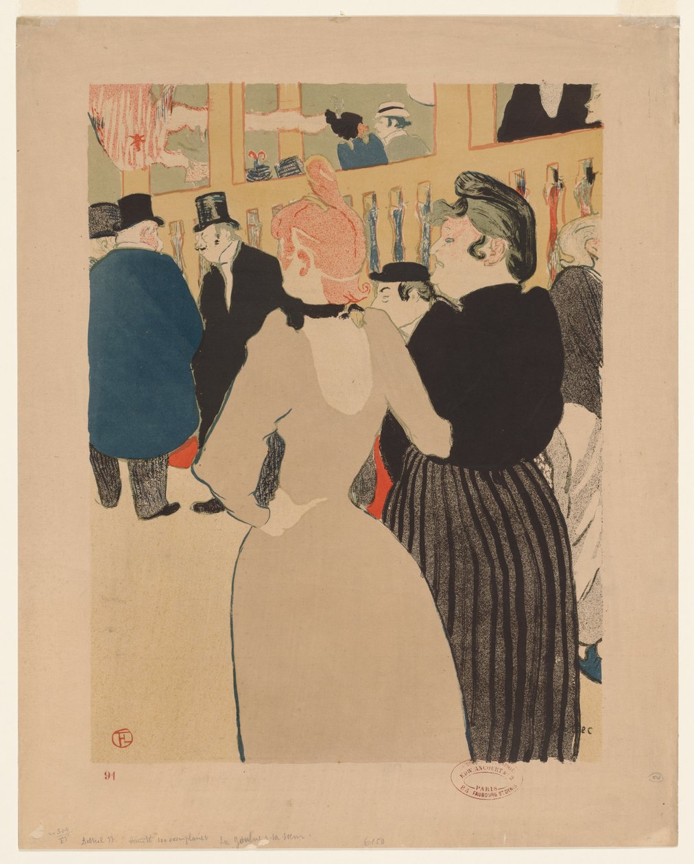 No Moulin Rouge: La Goulue e sua irmã de Henri de Toulouse Lautrec
