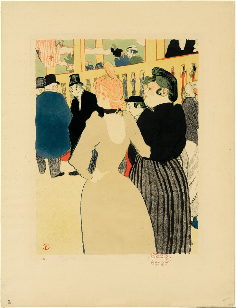 No Moulin Rouge, La Goulue e sua irmã de Henri de Toulouse Lautrec