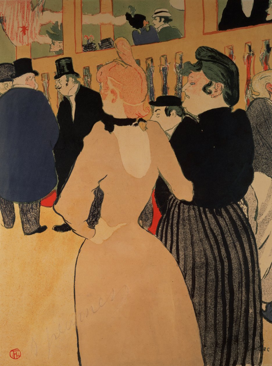 No Moulin Rouge: La Goulue e sua irmã, 1892 de Henri de Toulouse Lautrec