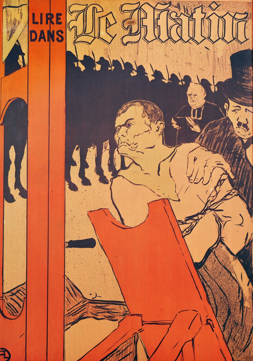 Ao pé do Gallows, anúncio de &39;Le Matin&39;, 1893 (litografia colorida) de Henri de Toulouse Lautrec