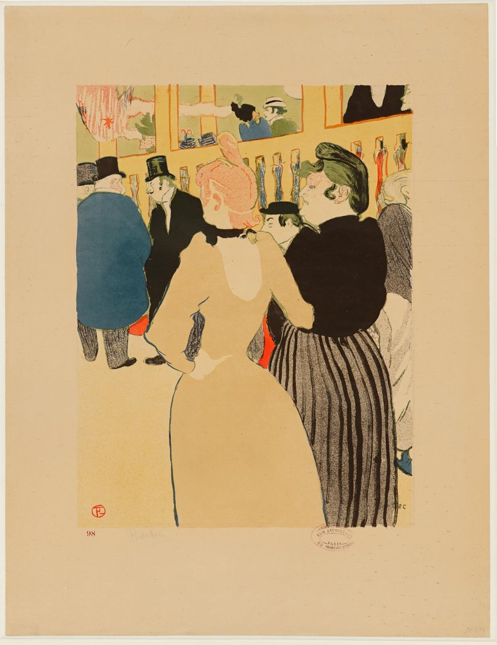 No Moulin Rouge, La Goulue e sua irmã de Henri de Toulouse Lautrec