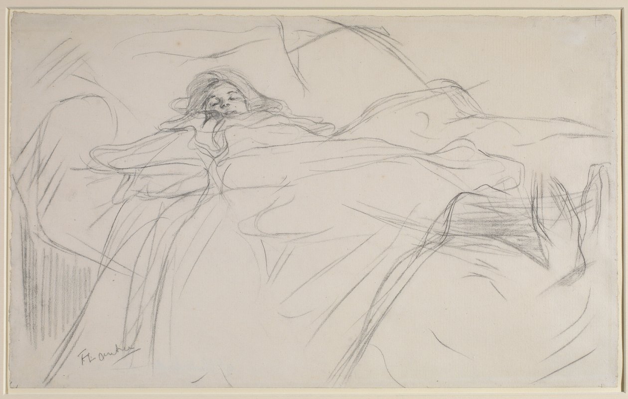 Na cama, por volta de 1896 de Henri de Toulouse Lautrec