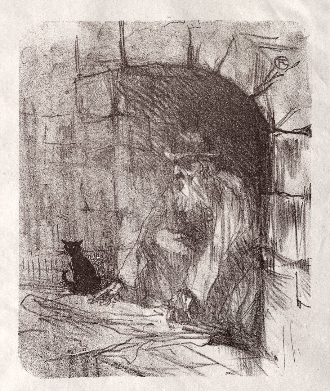 Ao pé do Sinai: A Backroom in Krakow, 1898. de Henri de Toulouse Lautrec